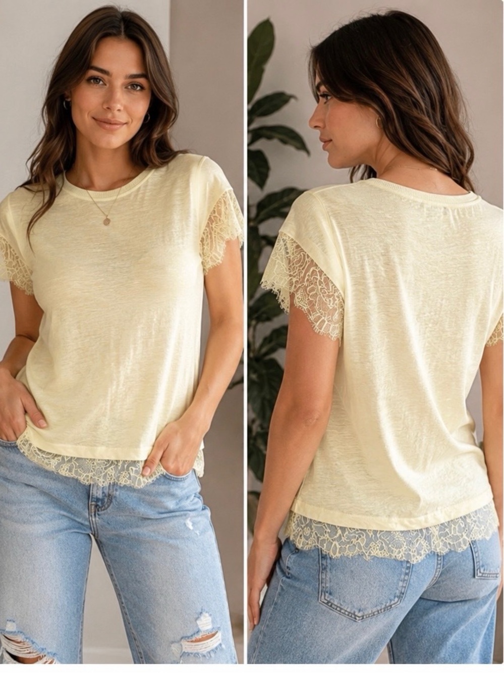 Zara Yellow top short sleeve casual summer everyday business blouse